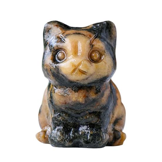 Гладкая фигура без заусенцев, китайская сидячая поза, статуя счастливого кота, статуя счастливого кота, орнамент из искусственного хрусталя, домашний декор