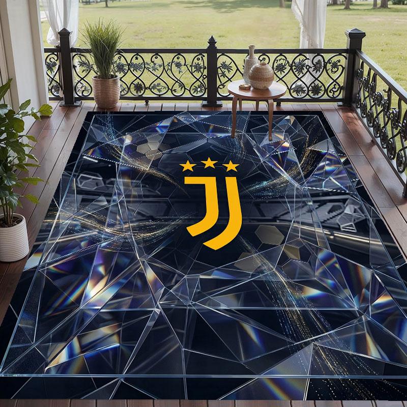 Soft Floor Carpet Juventus FC Pattern Area Rug Decorative Mat For Home Room Decoration