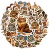 35pcs-50pcs Realistic Fluffy Stickers Whimsical Maine Coon  Stickers  Stickers For DIY Phone Laptop Scrapbook Bike
