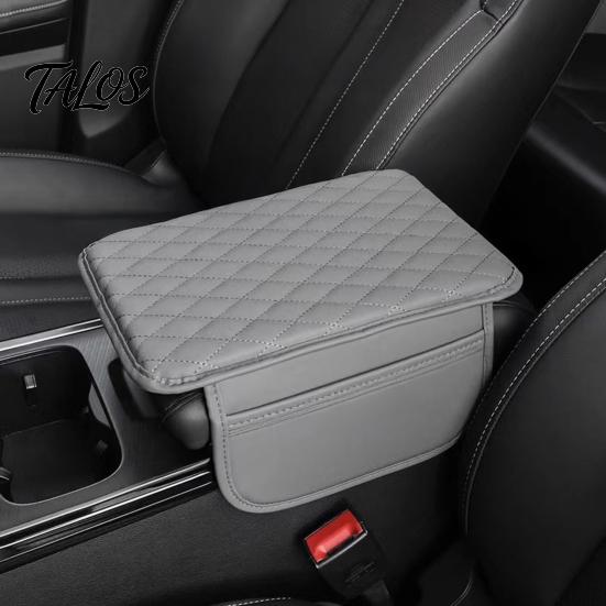 Faux Leather Center Console Pad Car Cover, Armrest Cover for Car, Cushion Universal Middle with Side Storage Pockets Box