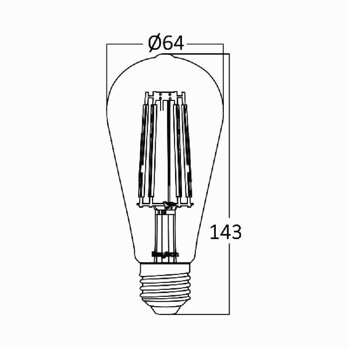 Lot de 10 ampoules LED ST64 filament 6W E27 2200K Dimmable