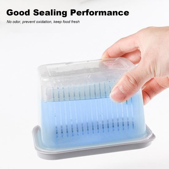 Fridge Organizer BPA-Free with Lid Draining Basket Clear Fruit Vegetable Storage Container Refrigerator Supply