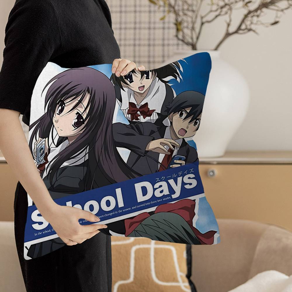 Аниме S-School D-Days Кацура Котоноха Персонализированная фотография Текст Домашние декоративные подушки Бытовые подарки 45x45см