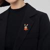 Cute Japanese Style Rabbit Brooch With Sparkling Crystal Accents Stylish Brooch Pin For Scarf Or Clothing Decoration