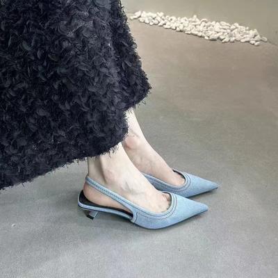 Мода Новая Весенне-Летняя Мода Сексуальный Банкет Повседневная Женская Обувь Однотонные Туфли-Лодочки на Шпильке с Открытым Носком и Острым Носком