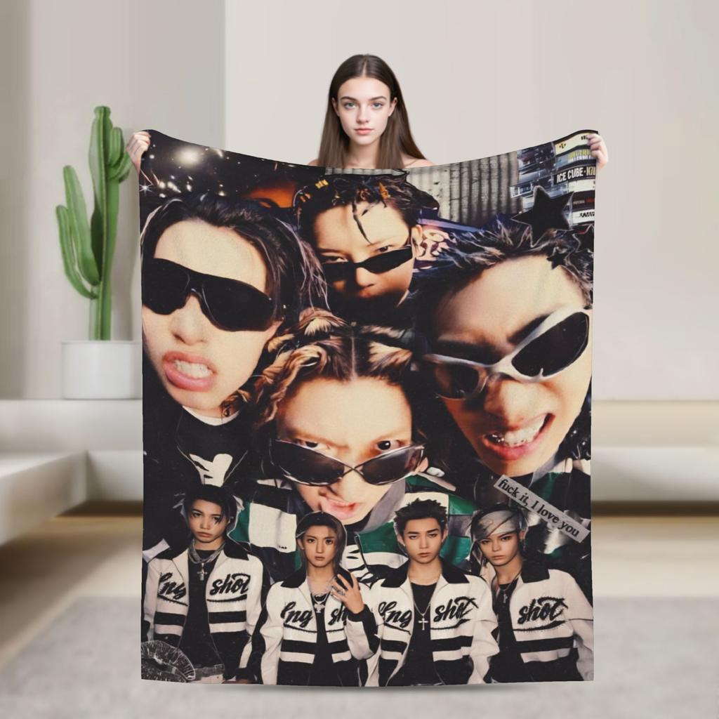 Kpop Group Lngshot  Printed Blanket For Men Women Ultra Soft  Throw Blankets for Bed 50x60 Inches Multi-size
