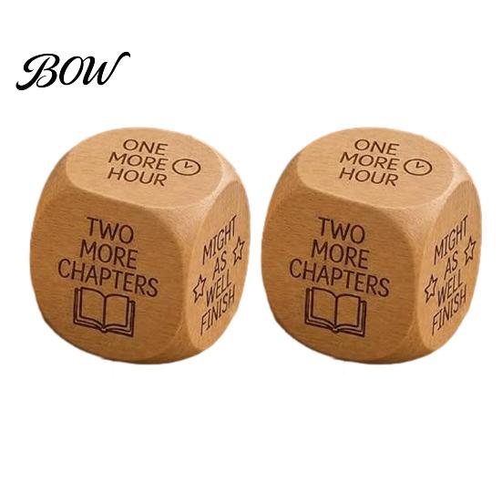 Reading Motivation Gadget Wooden Decision Dice, 6-Sided Wood Engraved Quotes Prompt, Natural Tool Charm, Fun Companion Book Lover Habit