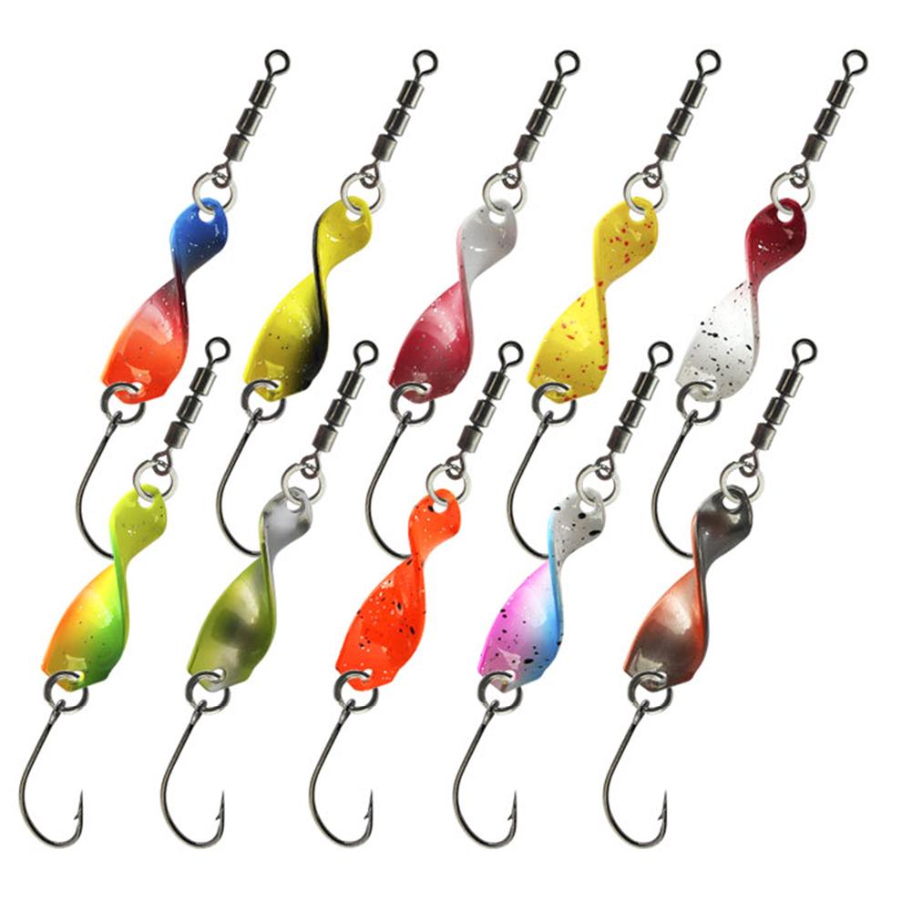 10Pcs Fishing Spoons Lures Kit Trout Blinker Lures with Storage Case Fishing Twist Spinners with Barbed Hook Fishing Accessories
