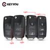 KEYYOU 2/3 кнопки складной автомобильный дистанционный ключ откидной корпус ключа для Volkswagen VW Polo Passat B5 Tiguan Golf Seat Skoda Auto Blank