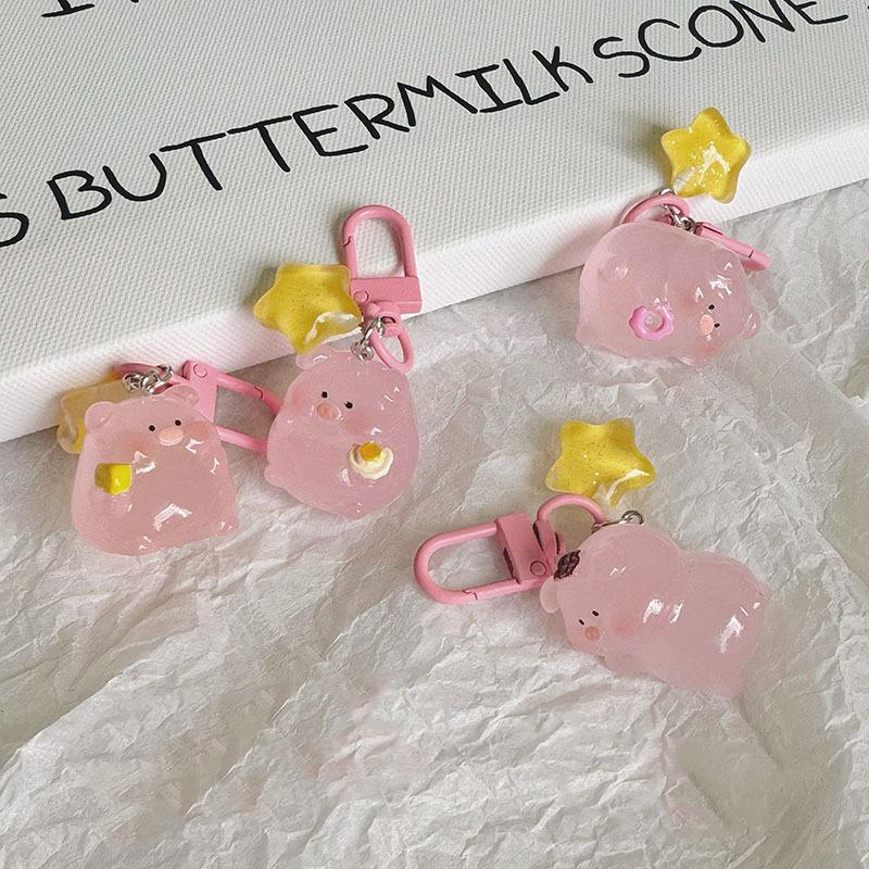 Мультяшная розовая свинья светящиеся фигурки брелок смоляной брелок кулон телефон сумка украшения подарки