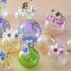 Tabletop Plants Vases Colorful Round Ball Vase Iridescent Ball Vases Clear Glass Vase Home Decor