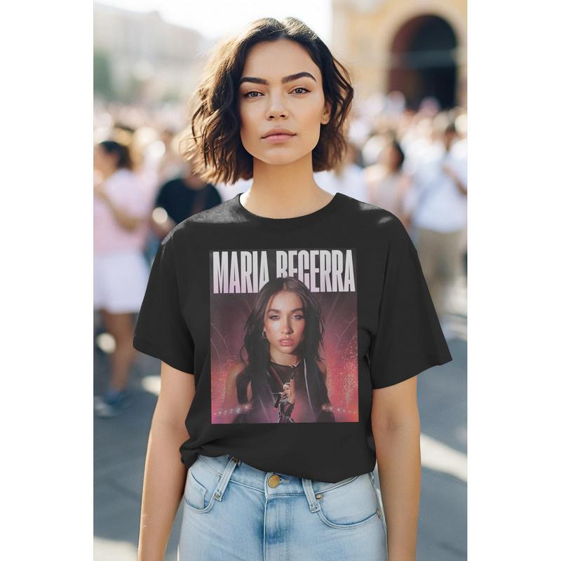 Maria Becerra Graphic T-Shirt - Spanish Singer Portrait & Album Title Design - Soft Everyday Casual Tee For Concerts, Gifts For Fans - Unisex Adult
