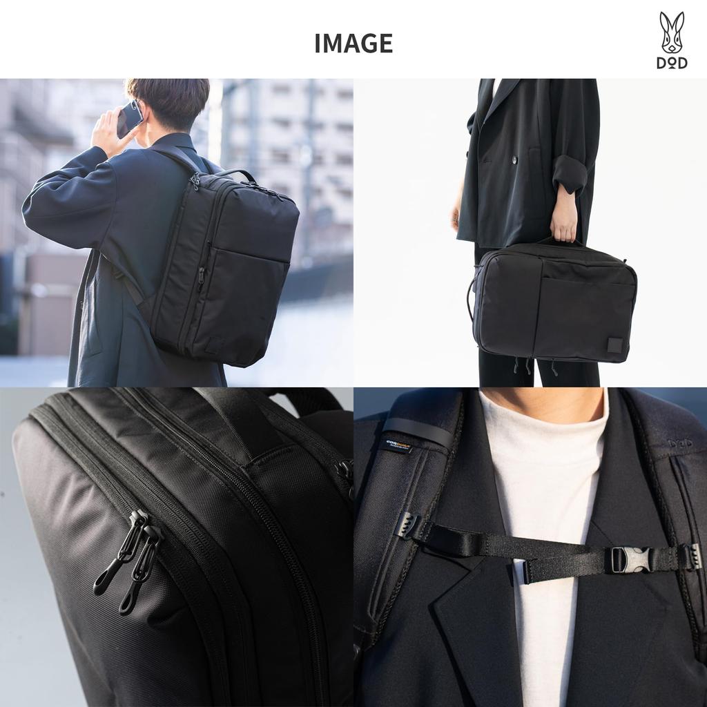 DOD Balibijiva CD Expanded Thin Business Backpack Water Repellent Bag Inch PC Only A4 Storage Capable Backpack Commuter Bag Men's 15.6 BA133-BK