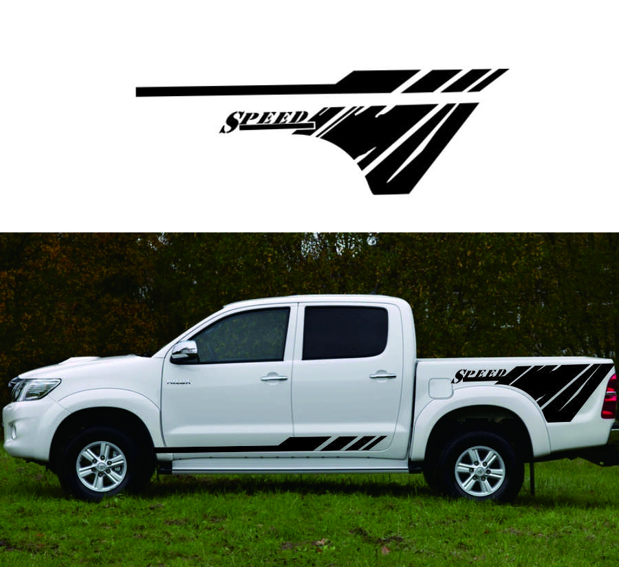 4× Car Side Body Decals DIY Stickers Universal for Pickup Removable
