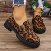 Leopard Loafers for Women 2025 Spring Summer Casual Slip On Flats Shoes Woman Metal Buckle Non Slip Walking Shoes Ladies
