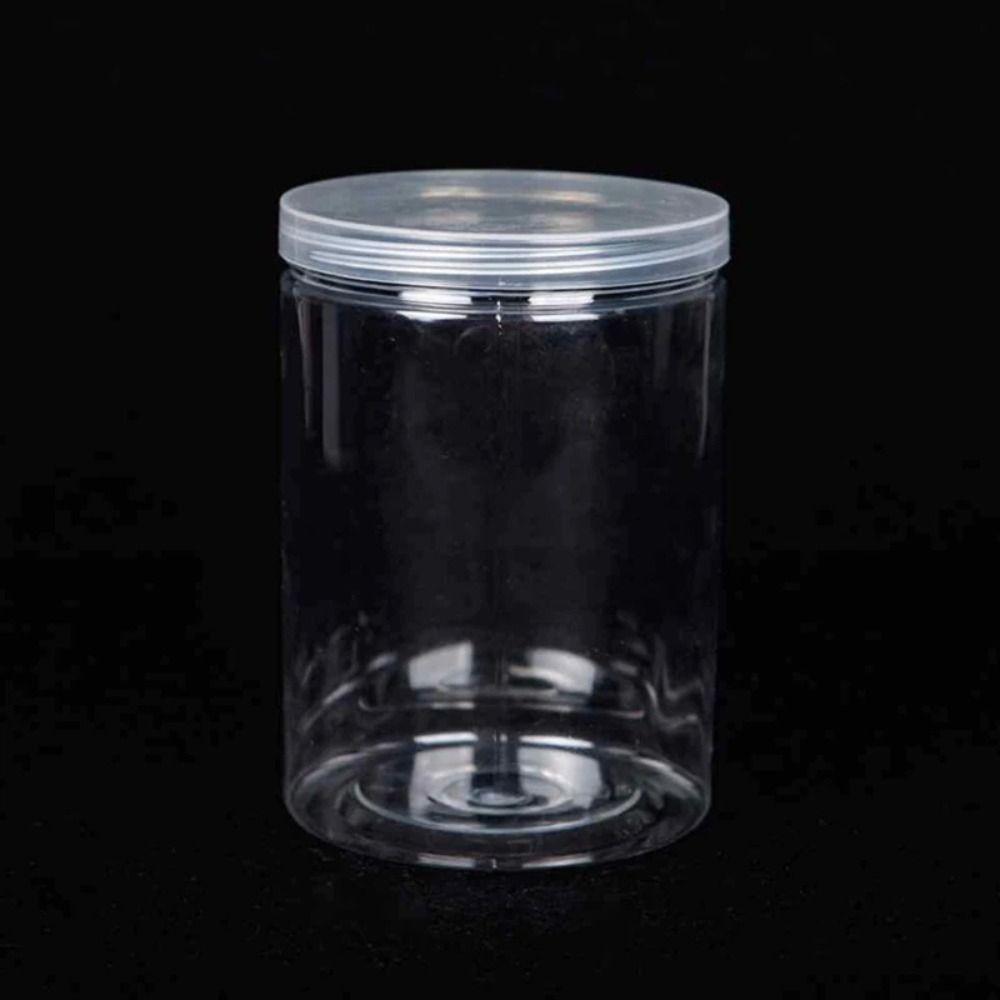 Clear Empty Packing Bottle Circular Storage Bucket Plastic Food Jar