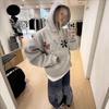 Женская толстовка с капюшоном и вышитым по краям цветочным узором для осени и зимы, свободное пальто в повседневном и расслабленном стиле для пар