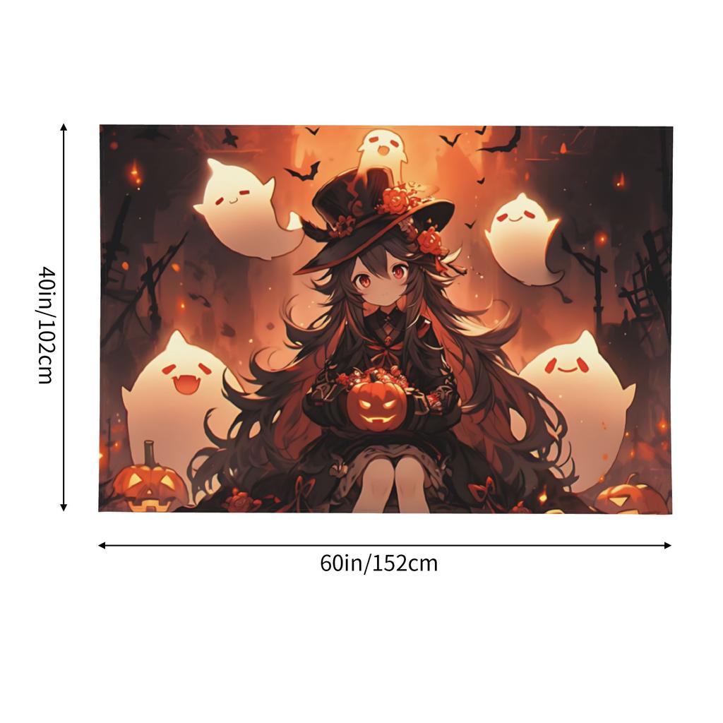 Anime Witch Girl Pattern Tapestry Bedroom Decoration Wall Hanging Blanket Tapestry Cool Stuff For Room