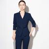 Navy Collarless Women's Suit Set - 2025 Spring/Autumn Professional Business Workwear for the Workplace
