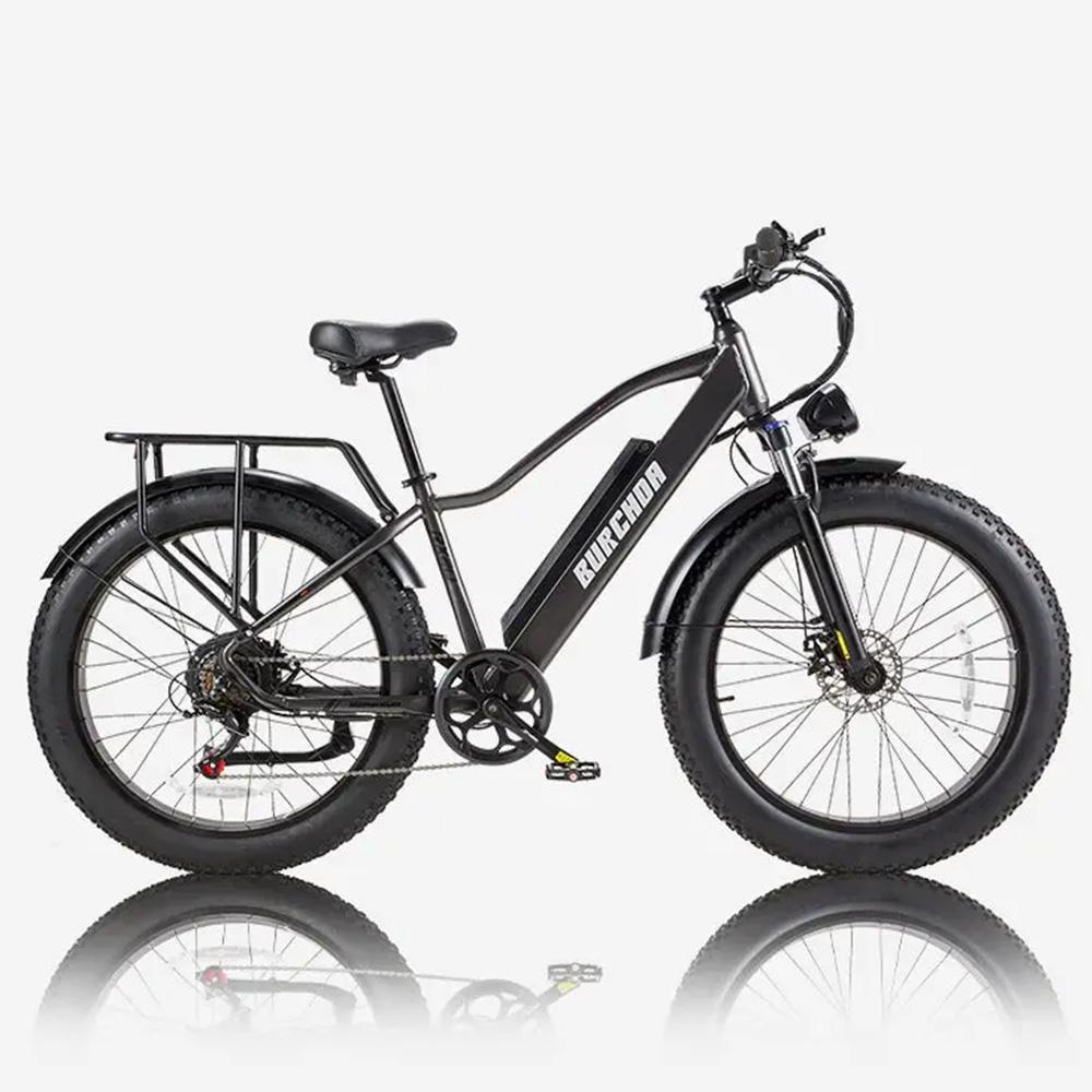 Electric Bicycle Burchad Rx20 750W Peak Motor 26" Fat Tire All Terrain Adult Electric Bike 48V 20Ah Dual Disc Brakes 7 Speed LCD Display