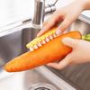 Carrot-Shaped Cleaning Brush for Vegetables Fruits Flexible Bristles Non-scratch Scrubbing Brush for Stain Removal Multi-Section Joint Design