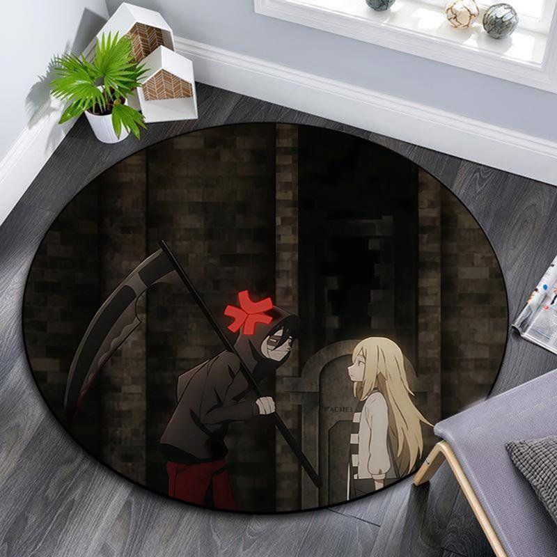 Angels of Death Round Area Rug,Carpet Rug for Living Room Bedroom Sofa Playroom Decor,Non-slip Floor Mat