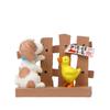 Cartoon Fence Cute Duck Dog Mini Model Ornament For Home And Decoration Garden
