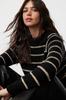 Women's Elegance Style Sweater Stone Glitter Striped Knitwear Sweater