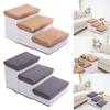Foldable Pet Stairs 3 Step Foam Dog Cat Step Stairs for High Bed with Storage Box Pet Staircase for Smaller Puppies Cat
