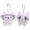 Bag Hanging Sad Cat Doll Keychain Funny Key Ring Cute Earphones Cat Pendant  Backpack Decor