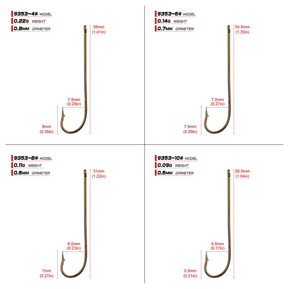 Crucian Carp Hook Has Barbs 100pcs/box Long Handle Sleeve Hook