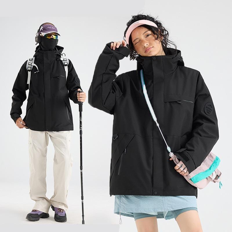 Женская куртка для активного отдыха, костюм для хайкинга, флисовая подкладка, ветрозащитная и водонепроницаемая куртка три-в-одном, мужская, на заказ