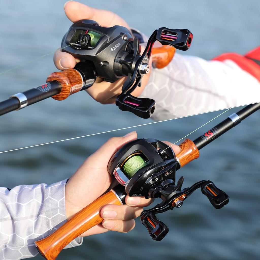 SOUGAYILANG Рыболовный набор, спиннинг, литейная удочка с спиннинговой катушкой, катушка для приманки, полный набор, сумка-переноска, приманка для лески