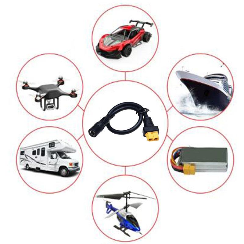 1PCModel Airplane Players XT60 Male And Female to DC5521/5.5*2.5mm Male And Female Head 1.5AWG 15ft/0.3M Adapter Cable Essential