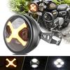 Vancroser 5.75 Inch Headlight, LED X-Shape, Motorcycle Headlight, DRL, Hi/Lo Switch, /24V, High Brightness,
