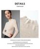 Women's 100% Fine Spun Wool Seamless Sweater, Half-High Neck, Pure Wool Base Layer for Autumn/Winter
