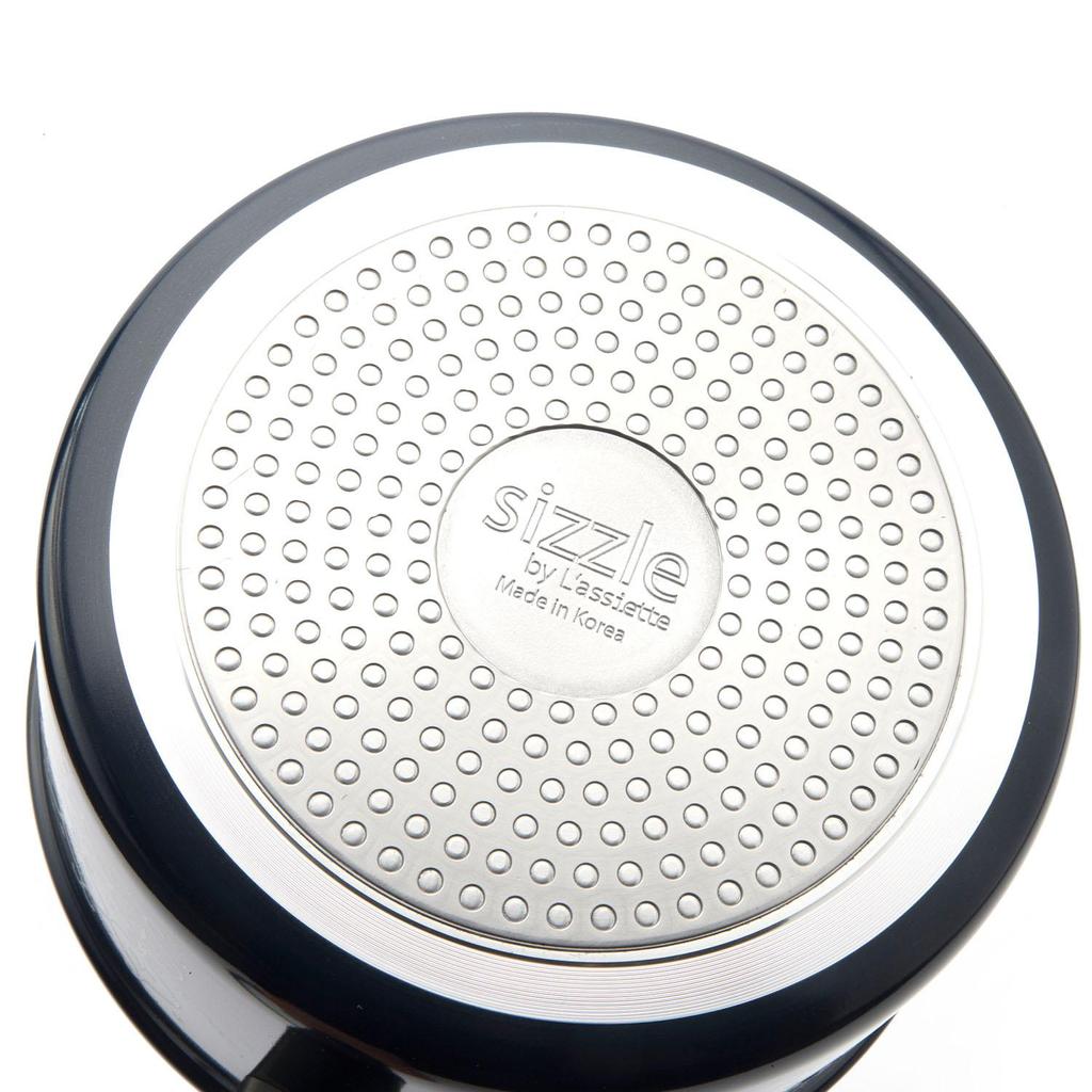 Кастрюля и кастрюля Lassiette Sizzle Induction с антипригарным покрытием (18см, 20см) Можно мыть в посудомоечной машине Синий