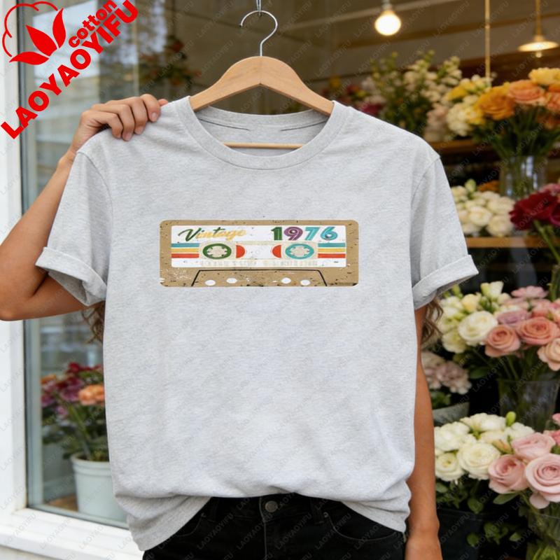 Vintage Cassette Tape Graphic Tshirt Retro Music Lover Tee For Unisex Wounisex Birthday Gift For 1976 Him Or Her Casual Shortsleev