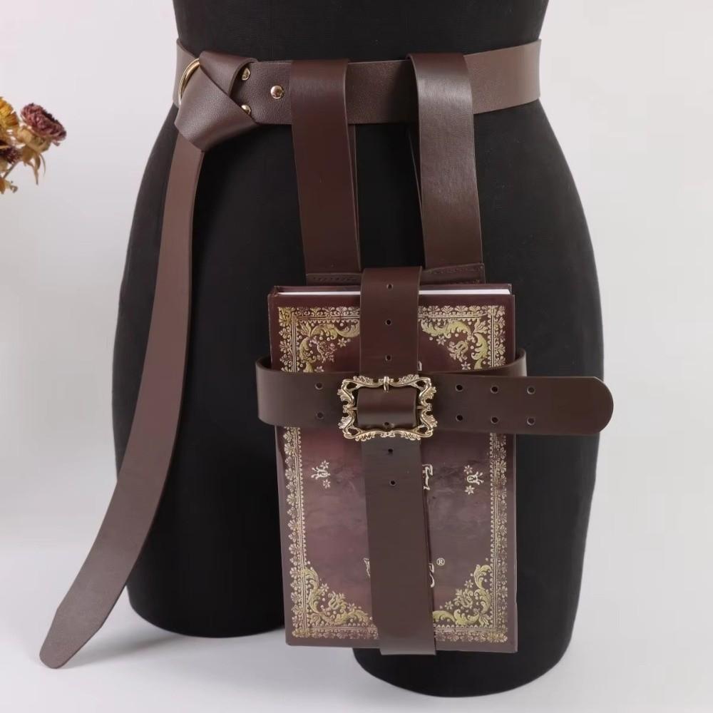 PU Leather Medieval Waist Belt Not with Book Book Pouch Set Waist Accessories