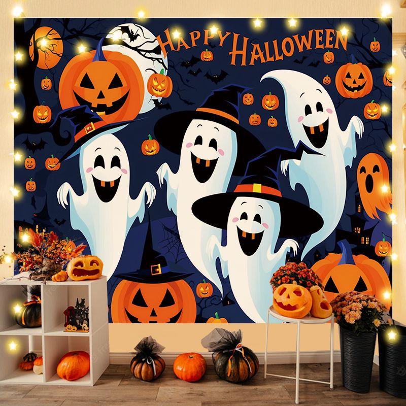 Halloween Backdrop Carnival Party Pumpkin Scene Backdrop Decorative Hanging Cloth