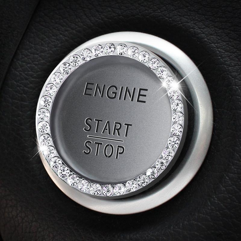 Кнопка запуска зажигания автомобиля, алмазные стразы, 3D металлические наклейки, декор, авто, мотоцикл, универсальный, блестящий декор в один клик