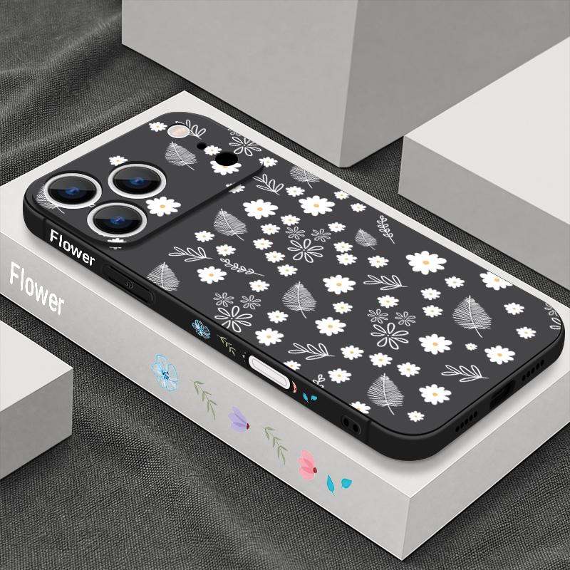 Мультяшные Цветы Ромашки Чехол-Шнурок Для iPhone 17 Pro Max Чехол iPhone 17E 16 15 14 13 Pro Max Мягкий ТПУ Силиконовый Чехол для Телефона
