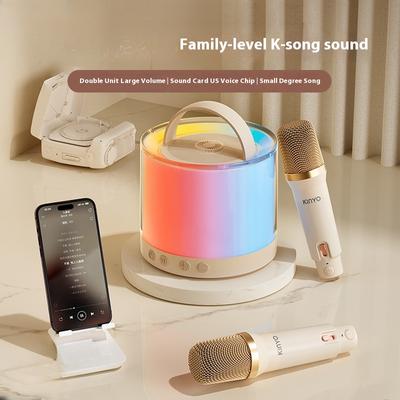 Мини-стереосистема K-song, все в одном, высокое качество звука, двойной совместный саундтрек, длительное время работы от батареи, портативная портативная стереосистема Bluetooth