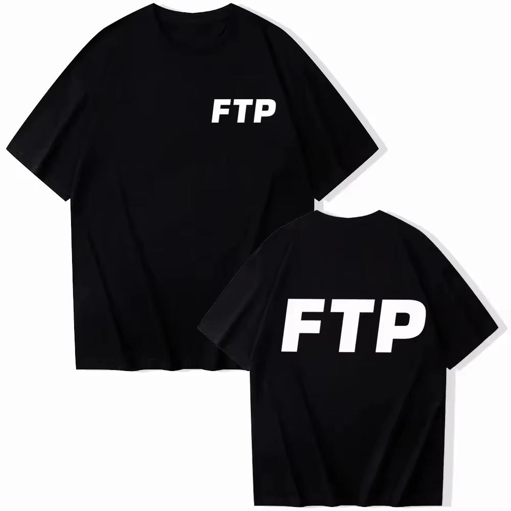 Ftp Printed T-shirt Men's Clothing and Women's Harajuku Rap Styles Music Short Sleeve Casual Cl