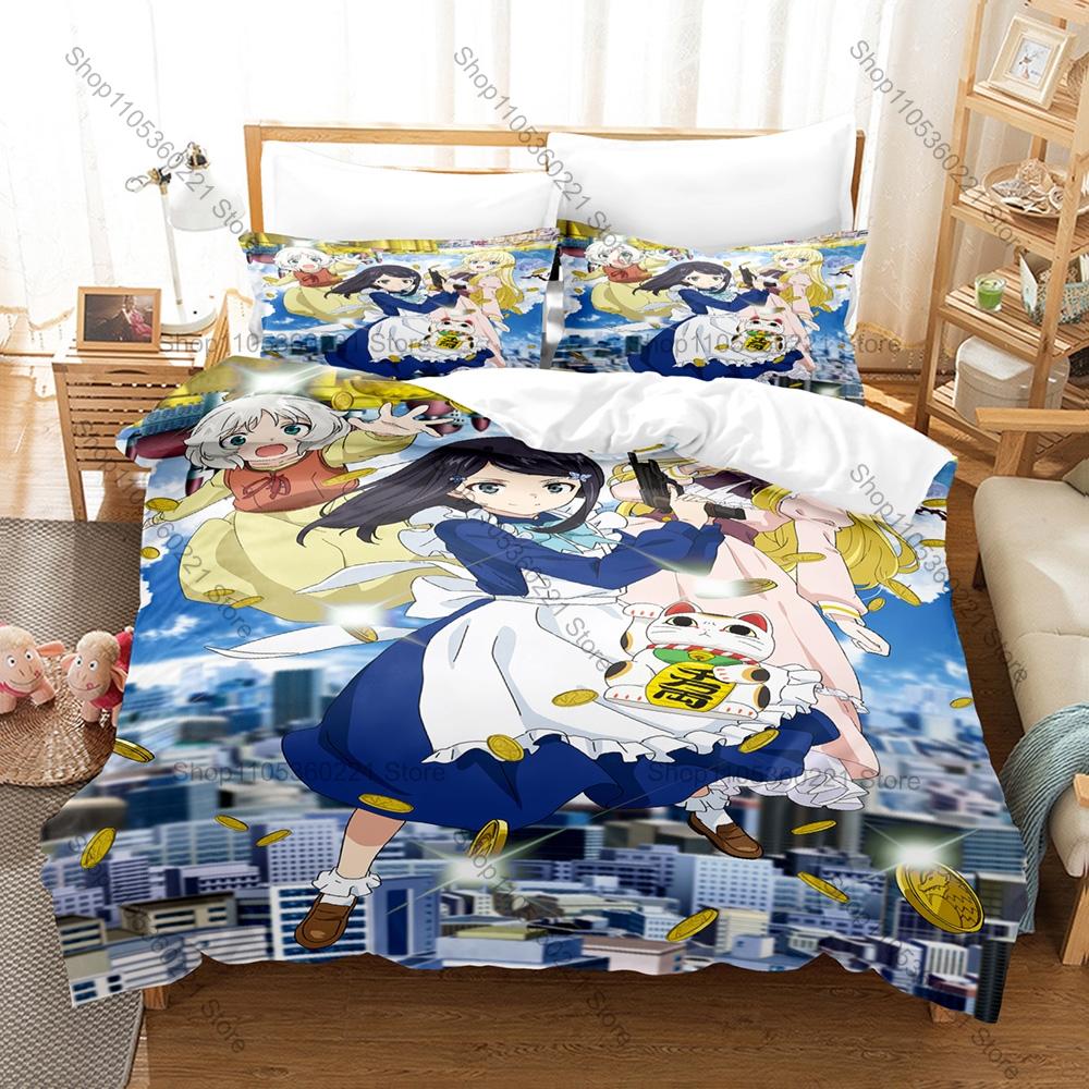 Saving 80000 Gold in Another World 3PCS Bedding Set Anime Print Soft Microfiber Duvet Cover Pillowcase
