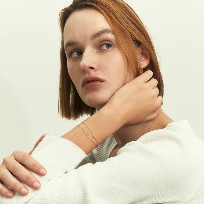 14k Baguette Stick Bar Bracelet (14k Gold) #LCB01