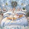 Homewish Kids Merry Christmas Duvet Cover Set 2pcs/3pcs, Xmas Tree Santa Claus Bedding Set, Kawaii Snowman Quilt Cover Set
