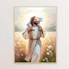 Shepherd Saves the One Retro Jesus Christ Canvas Poster Jesus Shepherd Art Prints Jesus and Lamb Art Canvas Painting Decor