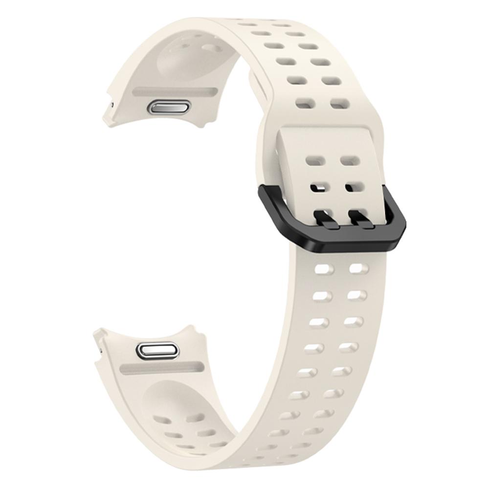 Для Samsung Galaxy Watch7/Watch6/Watch 5 44мм 40мм Силиконовый ремешок для часов с двойными отверстиями и кнопочной застежкой