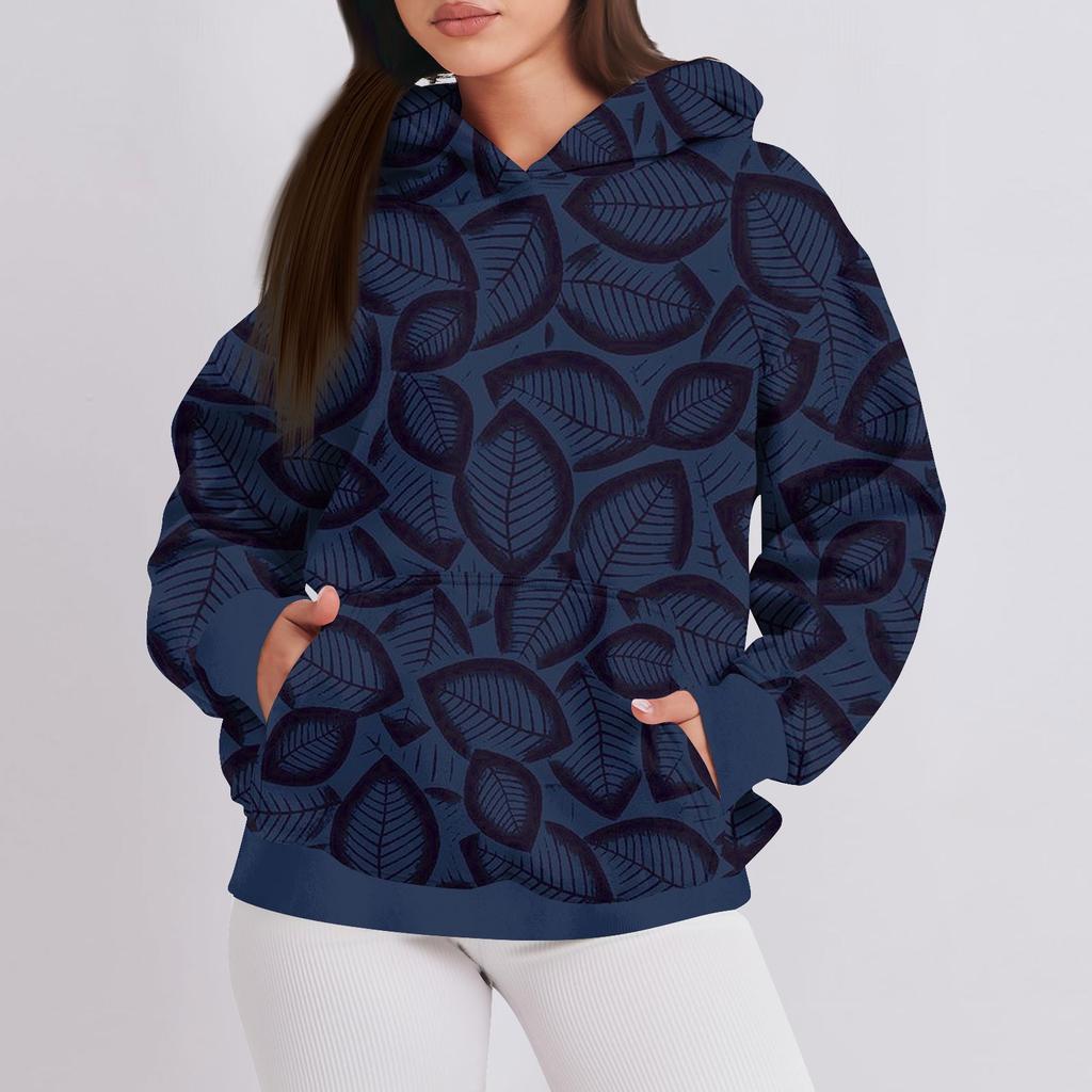 Женская мода повседневный пуловер с капюшоном толстовка с принтом длинный рукав толстовка